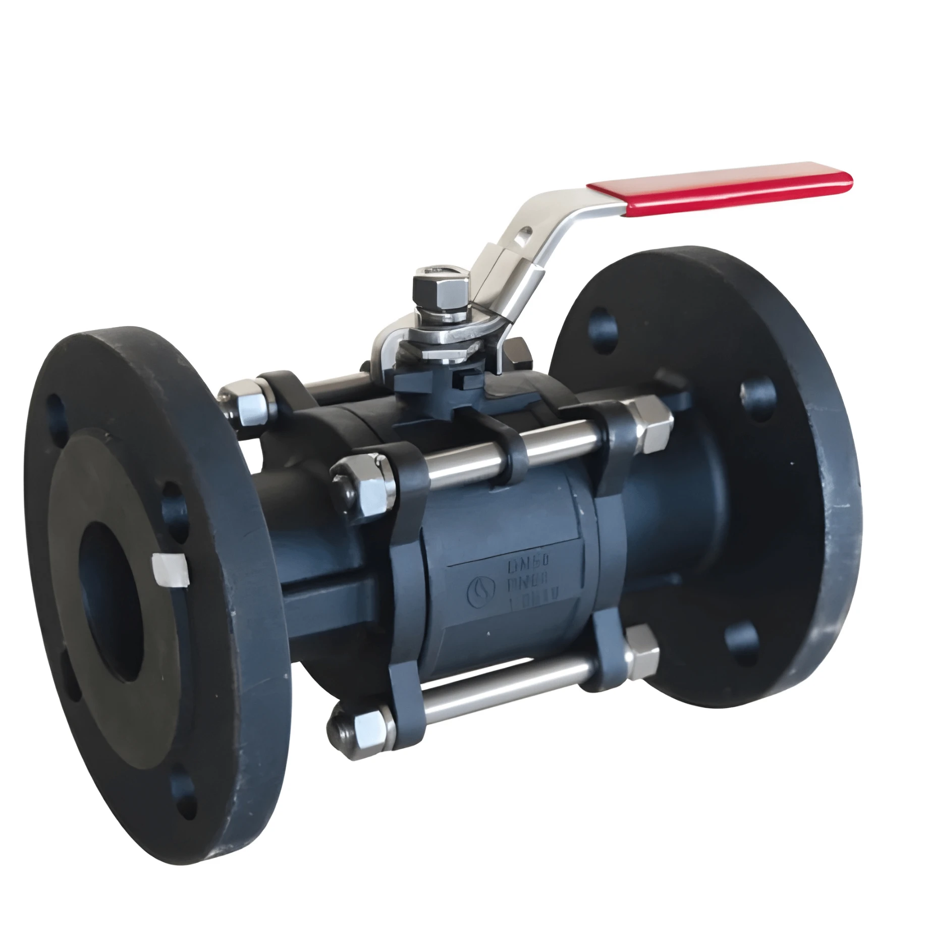 Heavy duty carbon steel ball valve assembly